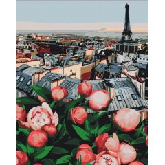 Párizsi kilátás - Számfestő készlet kereten 40x50