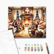 Hangulatos családi este - Számfestő készlet kereten 40x50