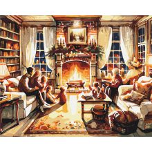 Hangulatos családi este - Számfestő készlet kereten 40x50