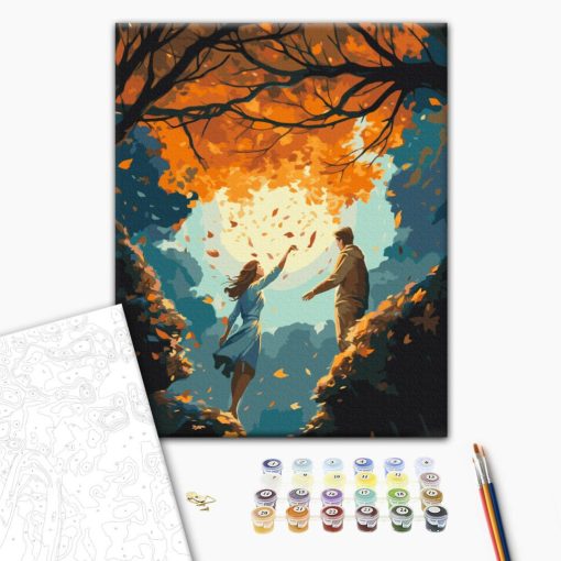 Az arany évszak varázsa - Számfestő készlet kereten 40x50