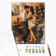 A szerelem karjaiban - Számfestő készlet kereten 40x50