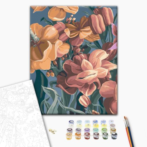 Virágzó harmónia 1 - Számfestő készlet kereten 40x50