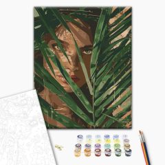 Zöld tekintet - Számfestő készlet kereten 40x50