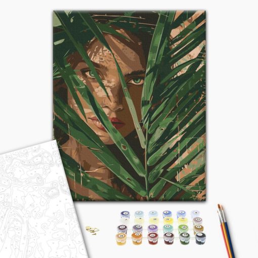 Zöld tekintet - Számfestő készlet kereten 40x50