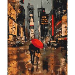   Együtt a Times Square-en - Számfestő készlet kereten 40x50