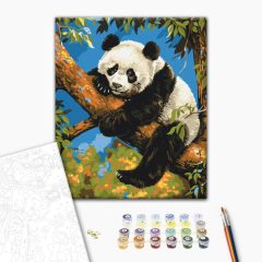 Nyugodt panda - Számfestő készlet kereten 40x50