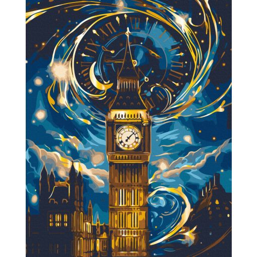 Misztikus Big Ben - Számfestő készlet kereten 40x50