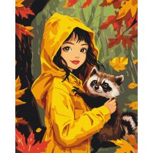 Őszi barátok - Számfestő készlet kereten 40x50