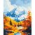 Arany ősz a hegyekben - Számfestő készlet kereten 40x50