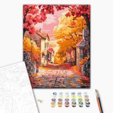 Őszi naplemente - Számfestő készlet kereten 40X50