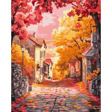 Őszi naplemente - Számfestő készlet kereten 40X50