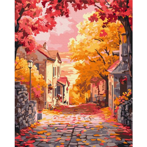 Őszi naplemente - Számfestő készlet kereten 40X50