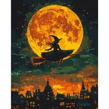 Boszorkány repülés - Számfestő készlet kereten 40x50