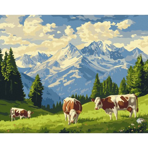 Alpesi legelő - Számfestő készlet kereten 40X50
