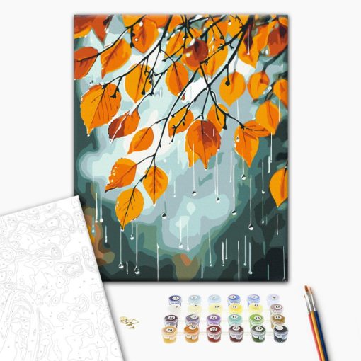 Őszi eső - Számfestő készlet kereten 40x50