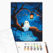 Halloweeni barátok - Számfestő készlet kereten 40x50