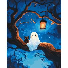 Halloweeni barátok - Számfestő készlet kereten 40x50