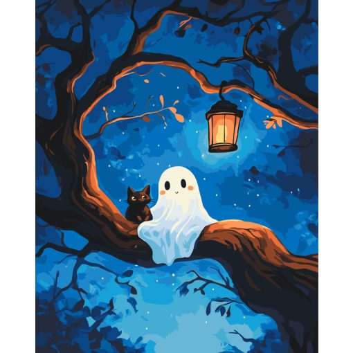 Halloweeni barátok - Számfestő készlet kereten 40x50