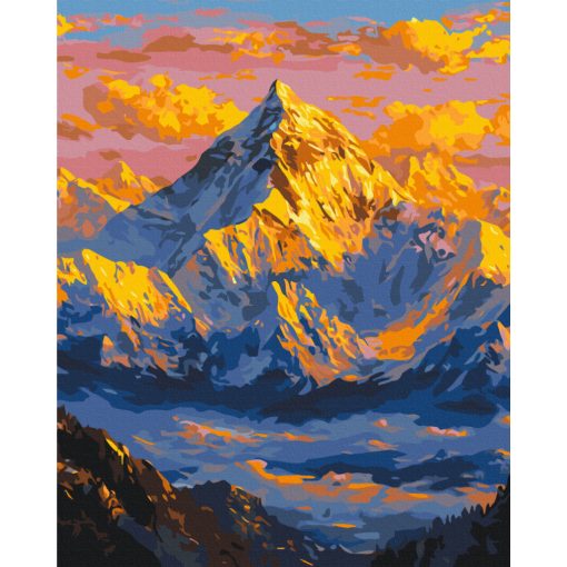 Aranyba öltözött csúcs - Számfestő készlet kereten 40X50