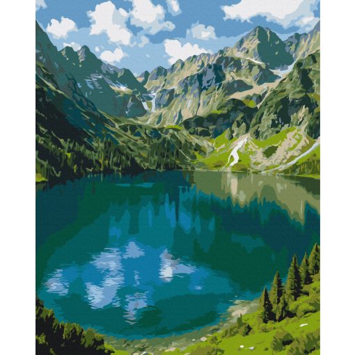 Hegyek tükre - Számfestő készlet kereten 40X50