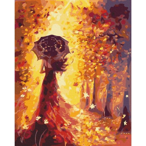 Aranyló ősz - Számfestő készlet kereten 40x50