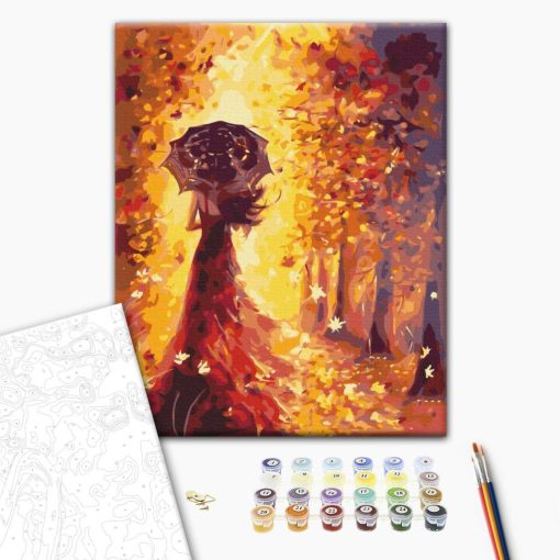 Goldener Herbst - Malen-nach-Zahlen-Set auf Keilrahmen 40x50