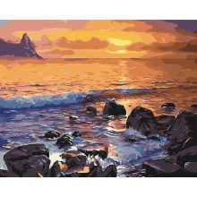 Sziklás parton - Számfestő készlet kereten 40x50