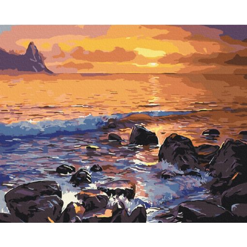 Sziklás parton - Számfestő készlet kereten 40x50