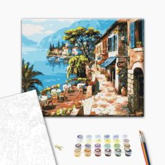 Mediterránia - Számfestő készlet kereten 40x50