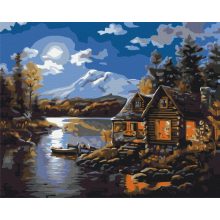 Erdészház - Számfestő készlet kereten 40X50