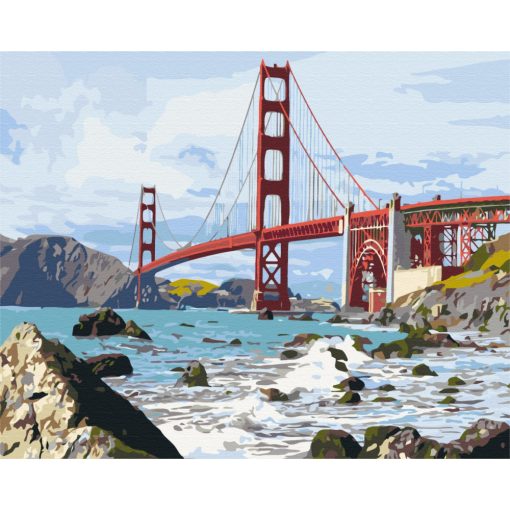 Golden Gate híd - Számfestő készlet kereten 40x50_