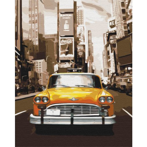 New York-i taxi - Számfestő készlet kereten 40x50