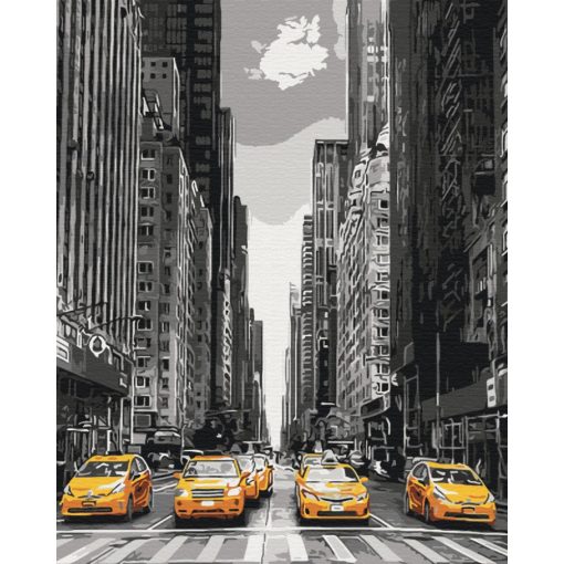 Taxi New Yorkban - Számfestő készlet kereten 40x50