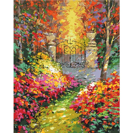 Vibráló őszi kert - Számfestő készlet kereten 40x50