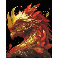 Nemes főnix - Számfestő készlet fekete vásznon, kereten 40x50