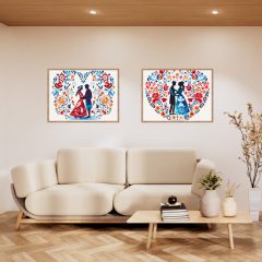 Nemzeti szerelmek - 2 darabos számfestő készlet kereten