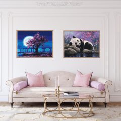 Cherry panda - 2 darabos számfestő készlet kereten