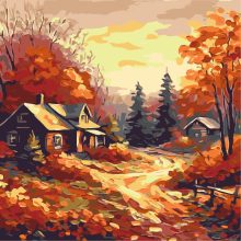 Varázslatos őszi tájak - 2 darabos számfestő készlet kereten