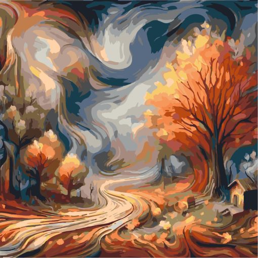 Varázslatos őszi tájak - 2 darabos számfestő készlet kereten