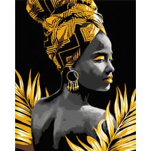 Arany szépségek - 3 darabos számfestő készlet fekete vásznon, kereten