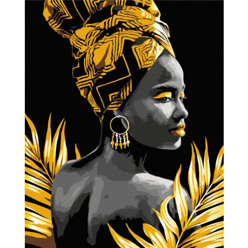 Arany szépségek - 3 darabos számfestő készlet fekete vásznon, kereten