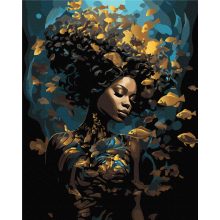 Arany szépségek - 3 darabos számfestő készlet fekete vásznon, kereten