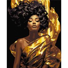 Arany szépségek - 3 darabos számfestő készlet fekete vásznon, kereten