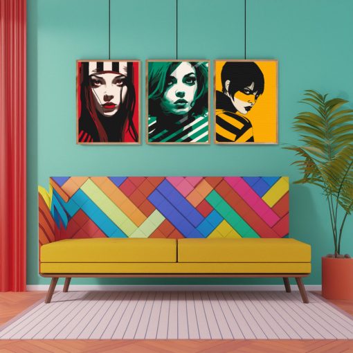 Femme Fatale - 3 darabos számfestő készlet kereten