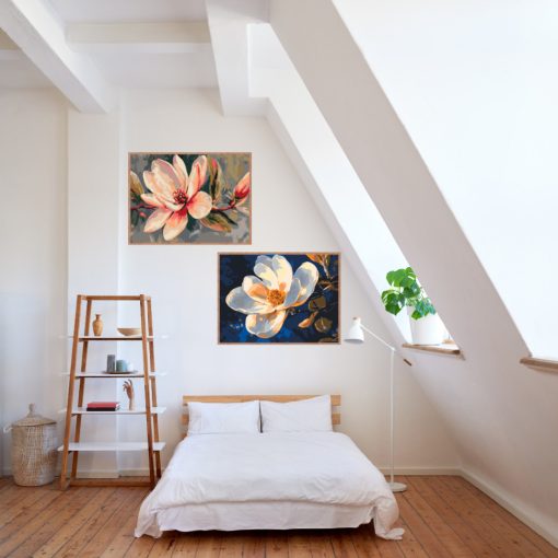 Virágzó Nyugalom - 2 darabos számfestő készlet kereten