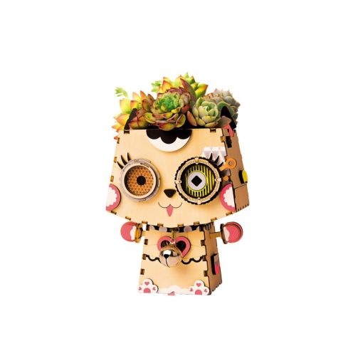 Cica 3D fa puzzle virágtartó