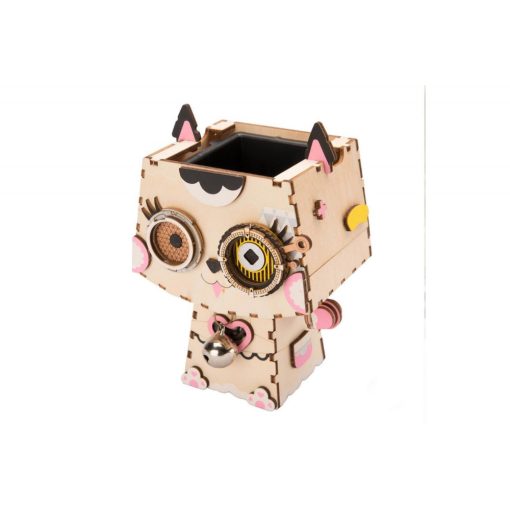 Cica 3D fa puzzle virágtartó