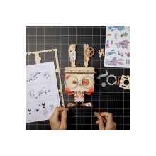 Nyuszi 3D fa puzzle virágtartó