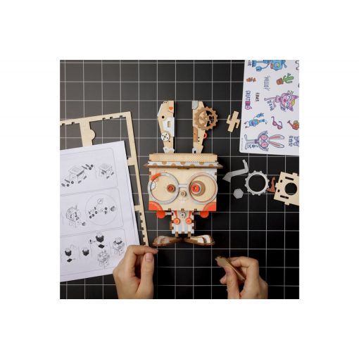 Nyuszi 3D fa puzzle virágtartó