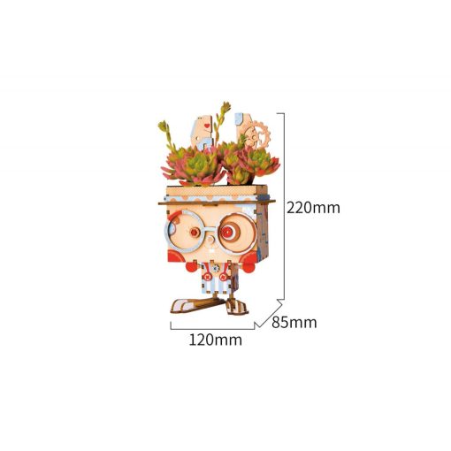 Nyuszi 3D fa puzzle virágtartó